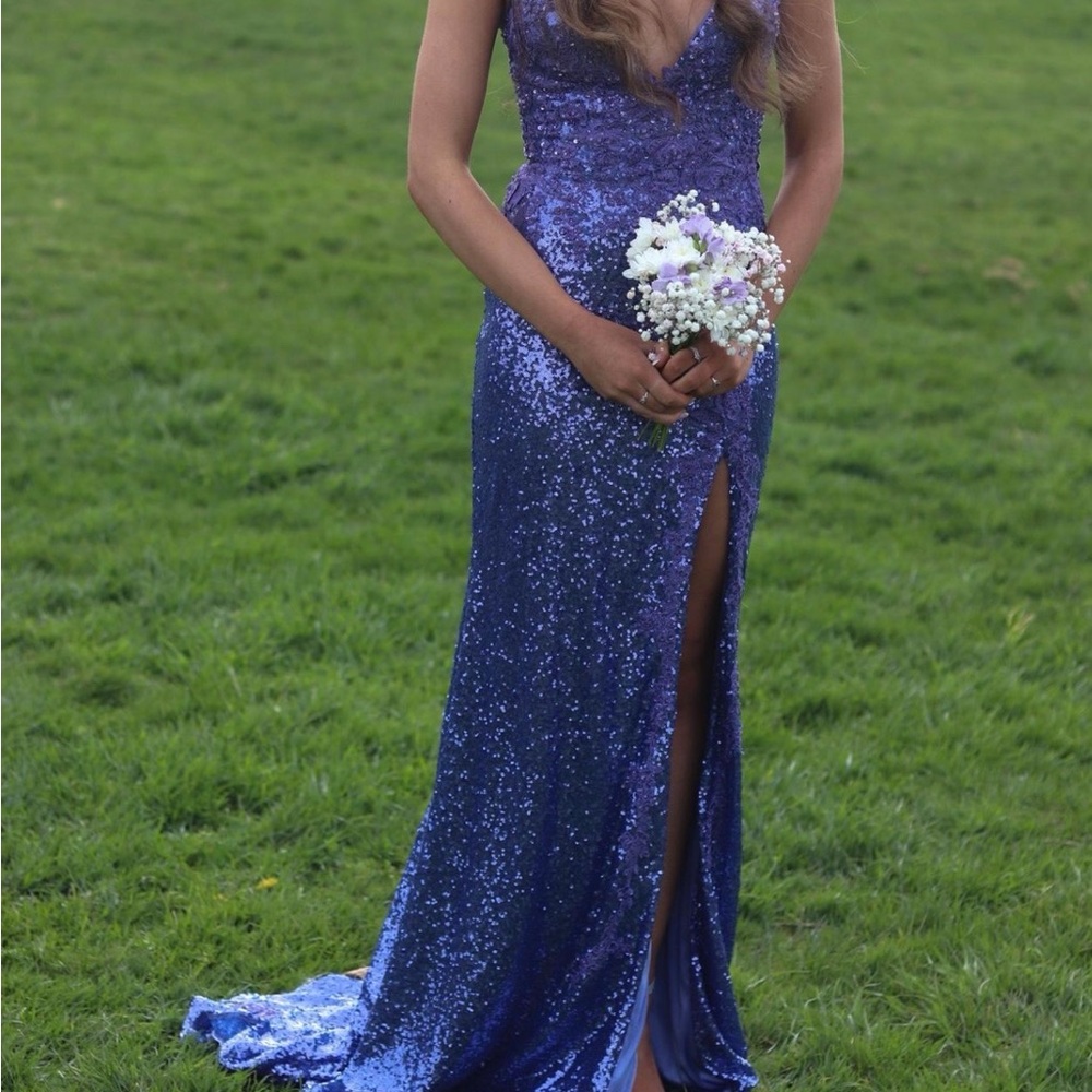 Sherri Hill Royal Blue Sequin Prom Dress